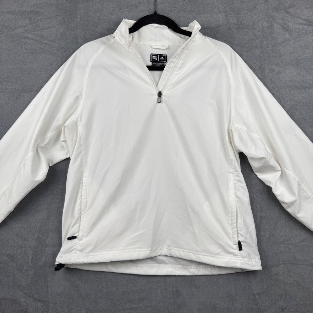 Adidas ClimaProof Wind Pullover Jacket Women's Medium White Golf Layering